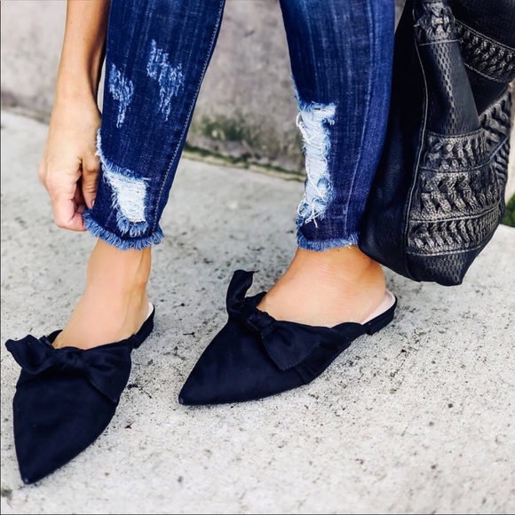 Bow faux suede slides - Picture 4 of 4